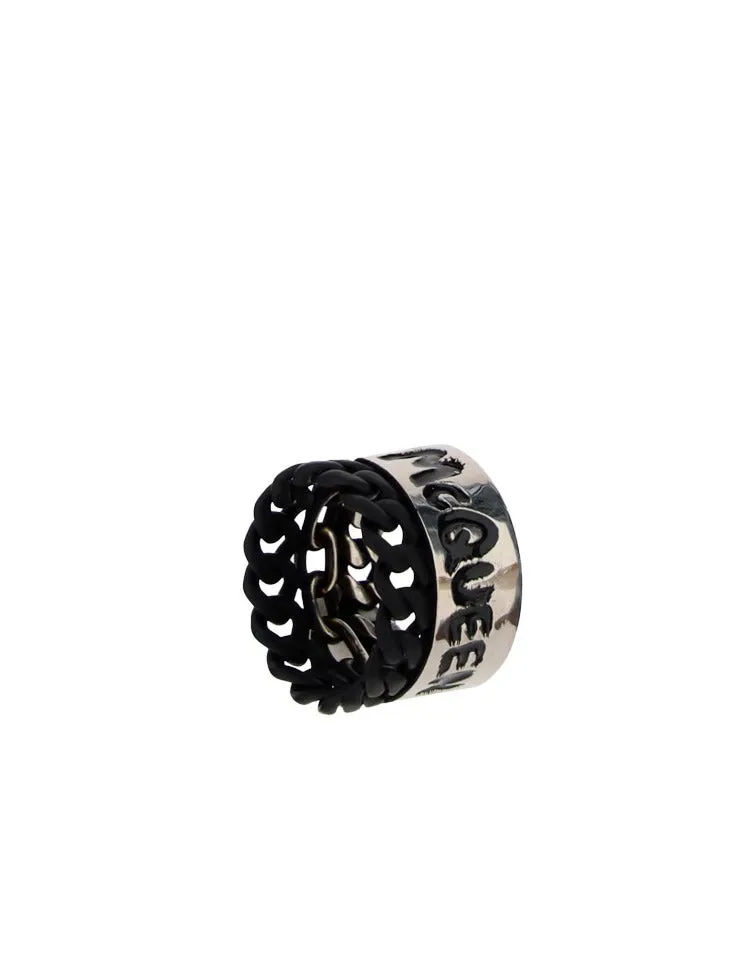 Alexander McQueen Graffiti Logo Chainlink Ring