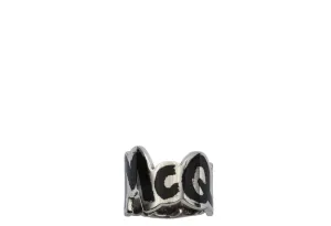 Alexander McQueen Logo Engraved Cut Out Ring