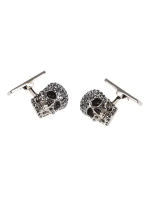 Alexander McQueen Logo Engraved Embellished Cufflinks