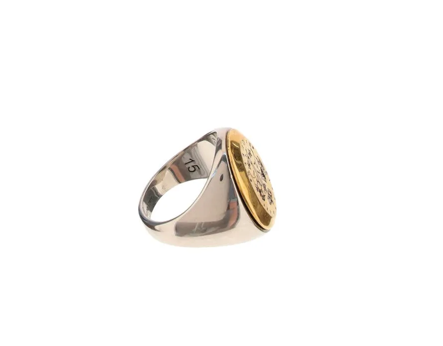 Alexander McQueen Logo Engraved Signet Ring