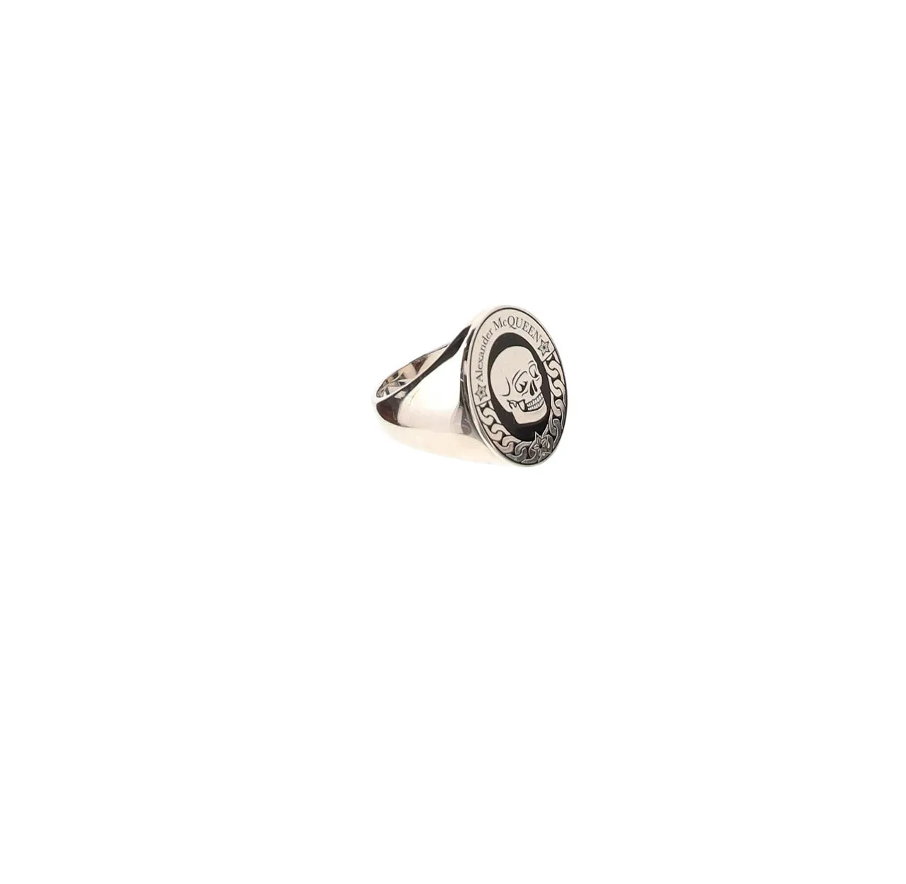 Alexander McQueen Skull-Logo Slip-On Signet Ring
