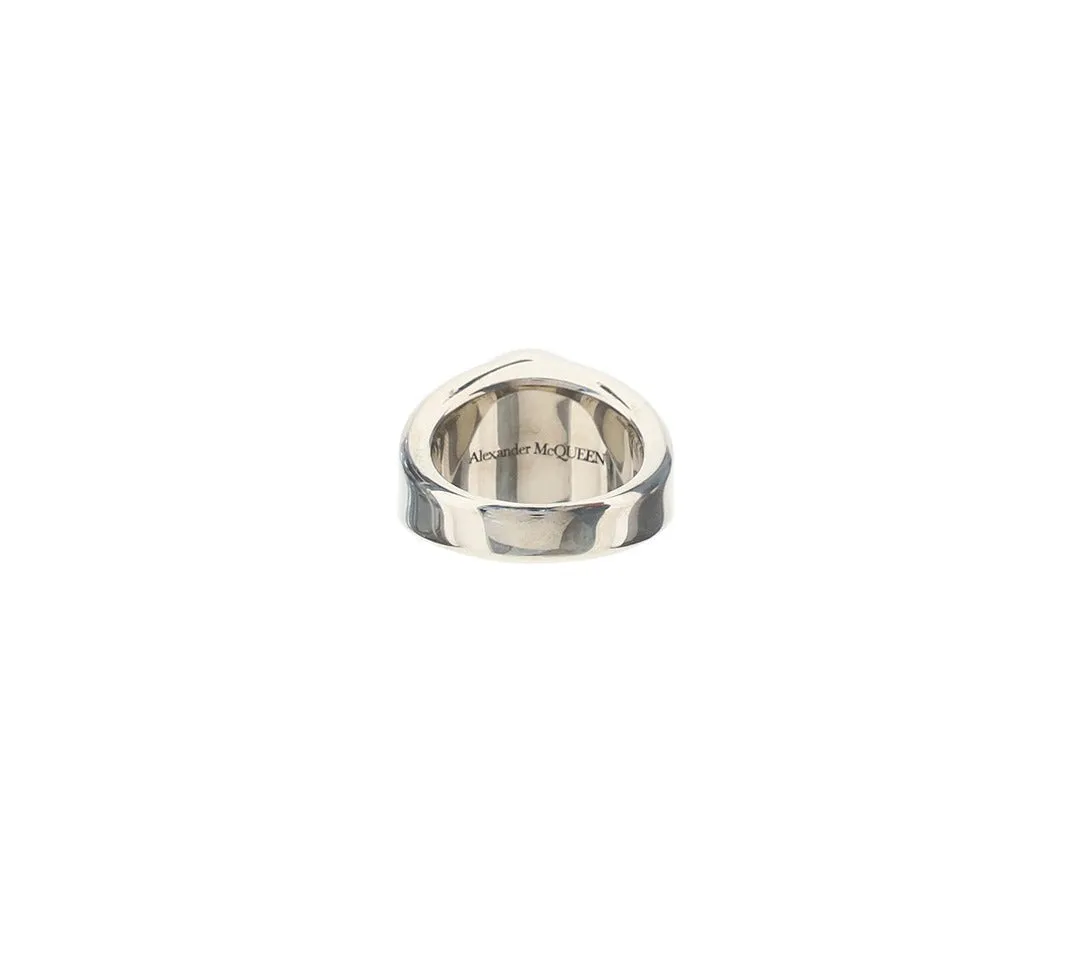 Alexander McQueen Skull Signet Logo Detailed Ring