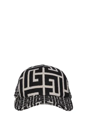 Balmian Allover Monogram Baseball Hat