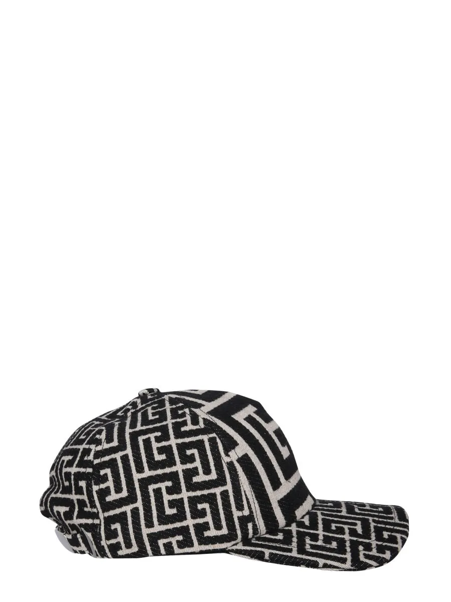 Balmian Allover Monogram Baseball Hat