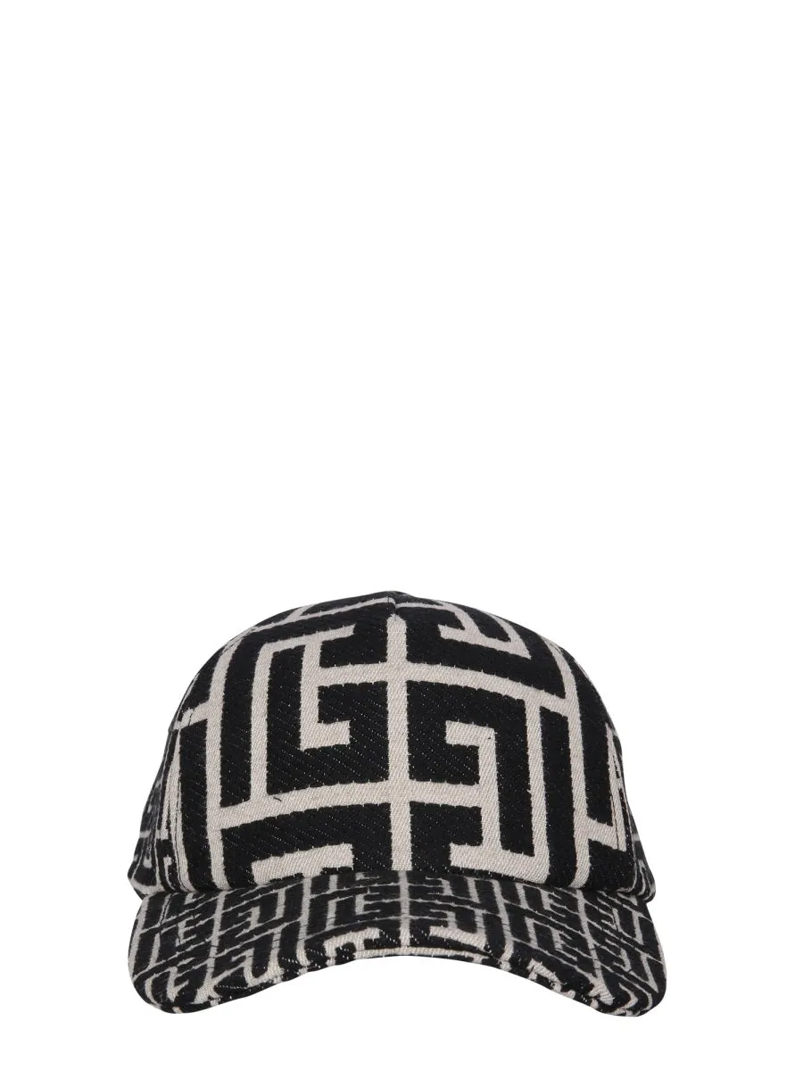 Balmian Allover Monogram Baseball Hat
