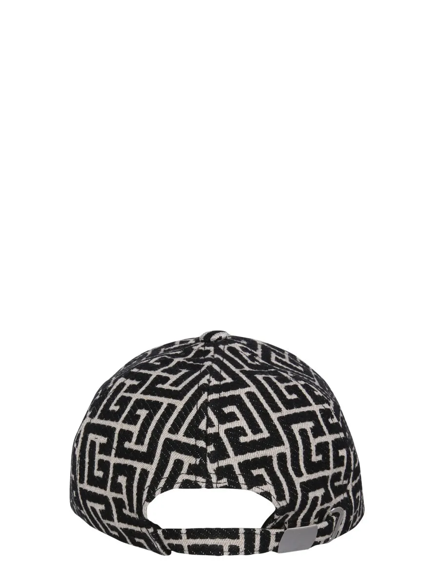 Balmian Allover Monogram Baseball Hat