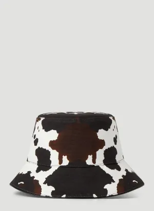 Burberry Logo Patch Cow Printed Bucket Hat