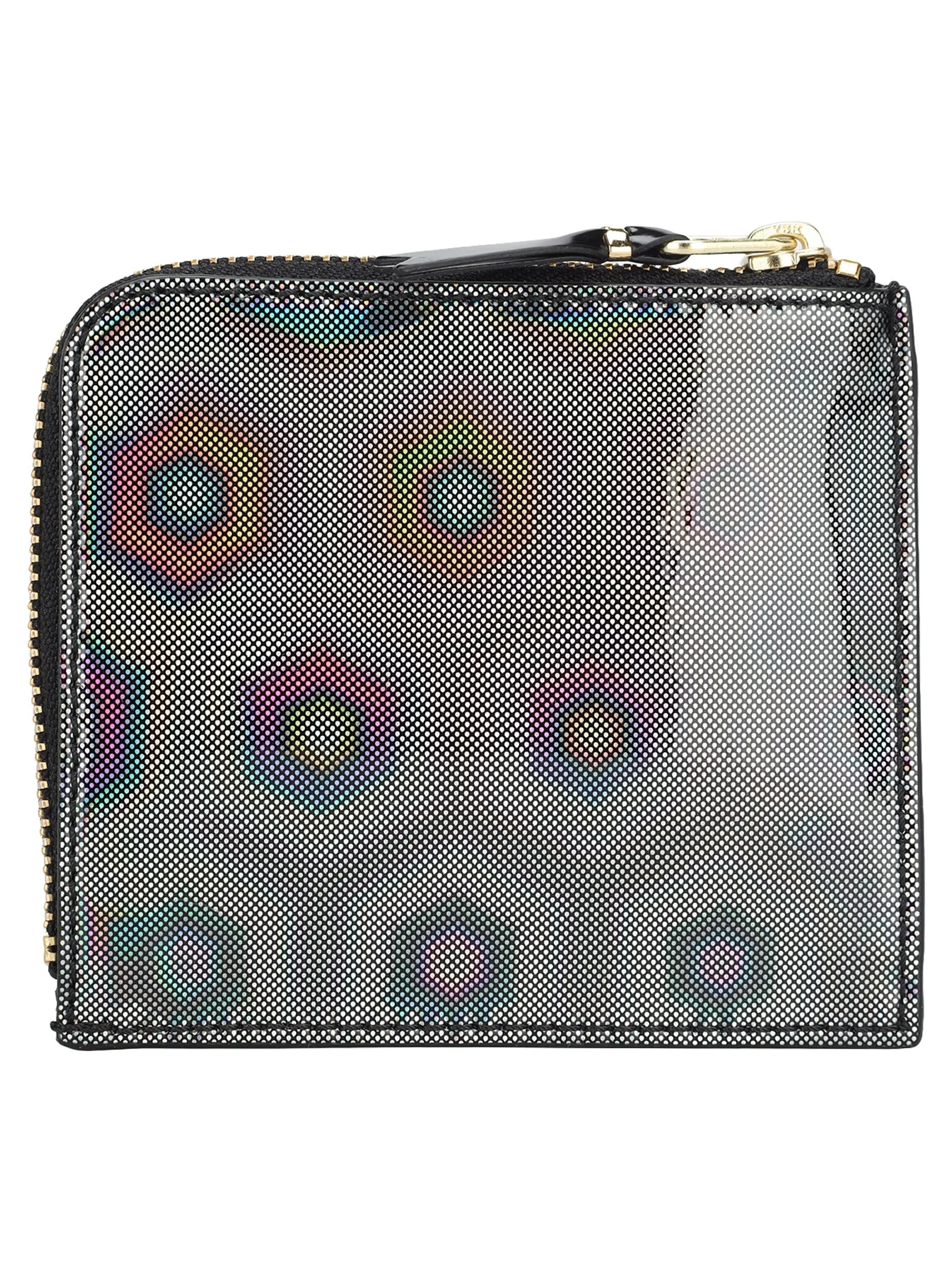 Comme des Garons Wallet Holographic Motif Zip Around Wallet