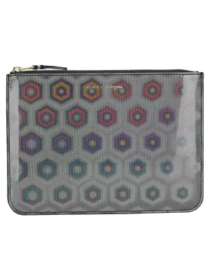 Comme des Garons Wallet Holographic Motif Zipped Wallet