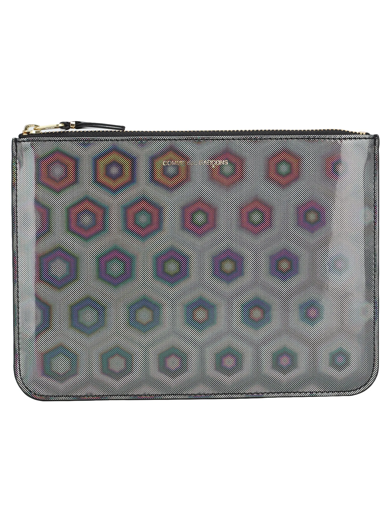 Comme des Garons Wallet Holographic Motif Zipped Wallet