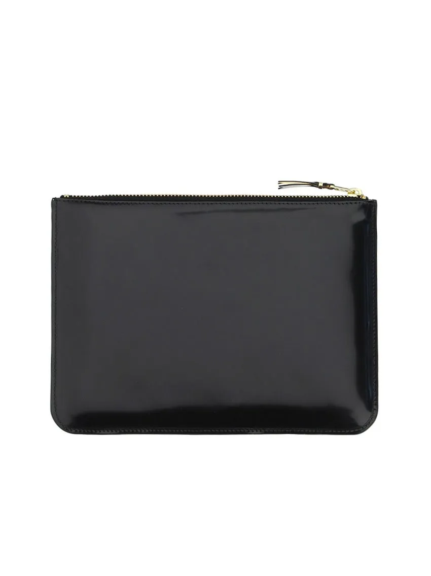 Comme des Garons Wallet Logo Embossed Zipped Pouch