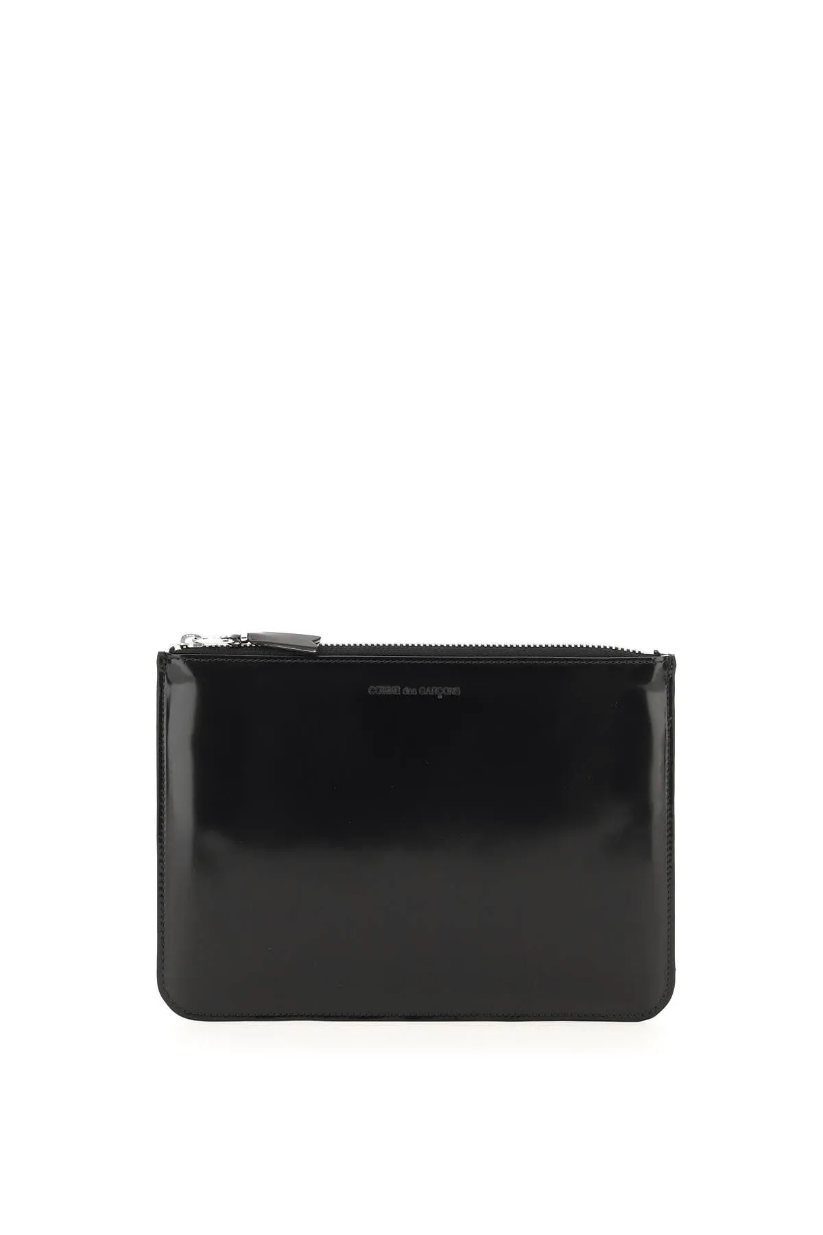 Comme des Garons Wallet Logo Embossed Zipped Pouch