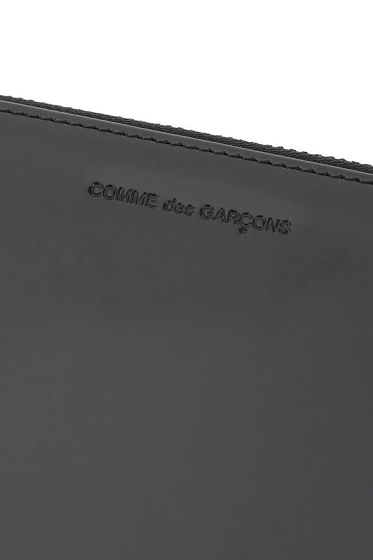 Comme des Garons Wallet Logo Embossed Zipped Pouch