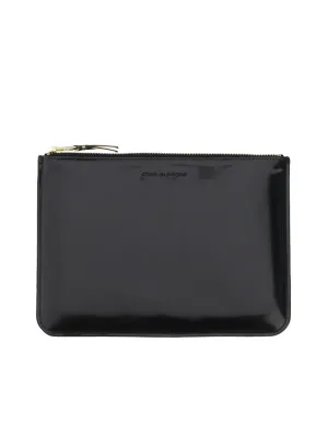 Comme des Garons Wallet Logo Embossed Zipped Pouch
