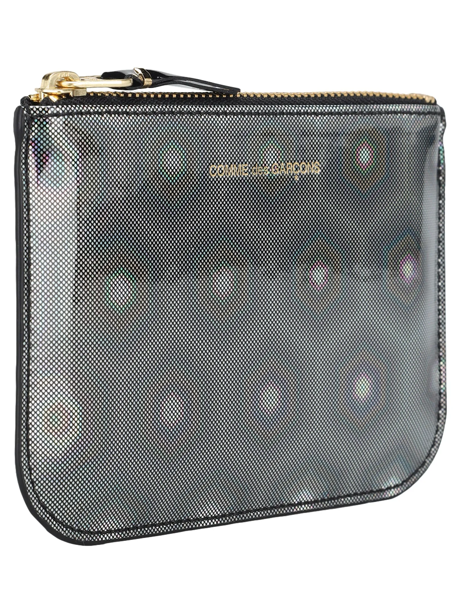 Comme des Garons Wallet Small Holographic Motif Zipped Wallet