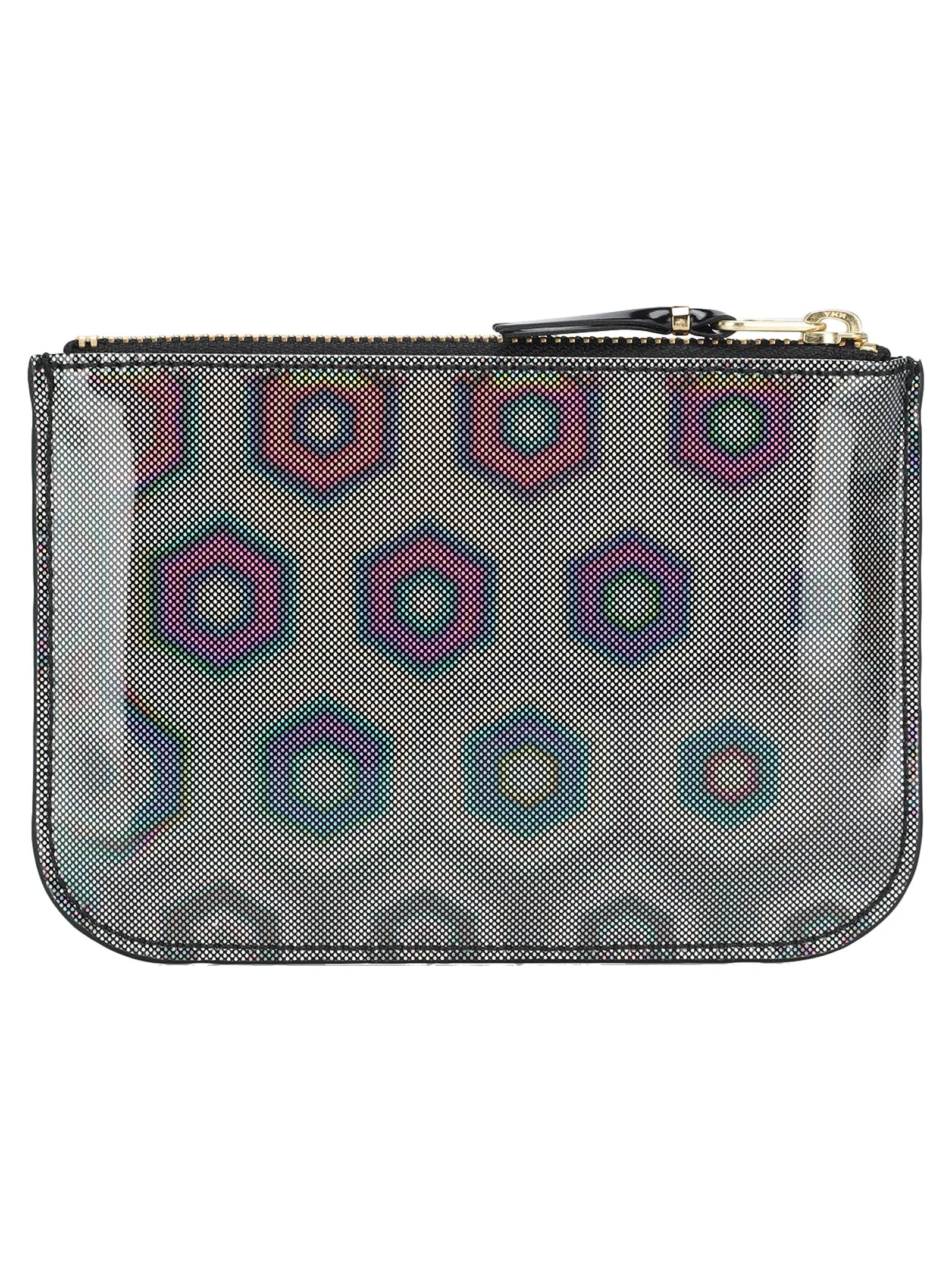 Comme des Garons Wallet Small Holographic Motif Zipped Wallet