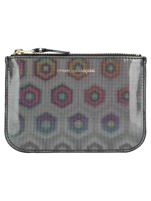 Comme des Garons Wallet Small Holographic Motif Zipped Wallet