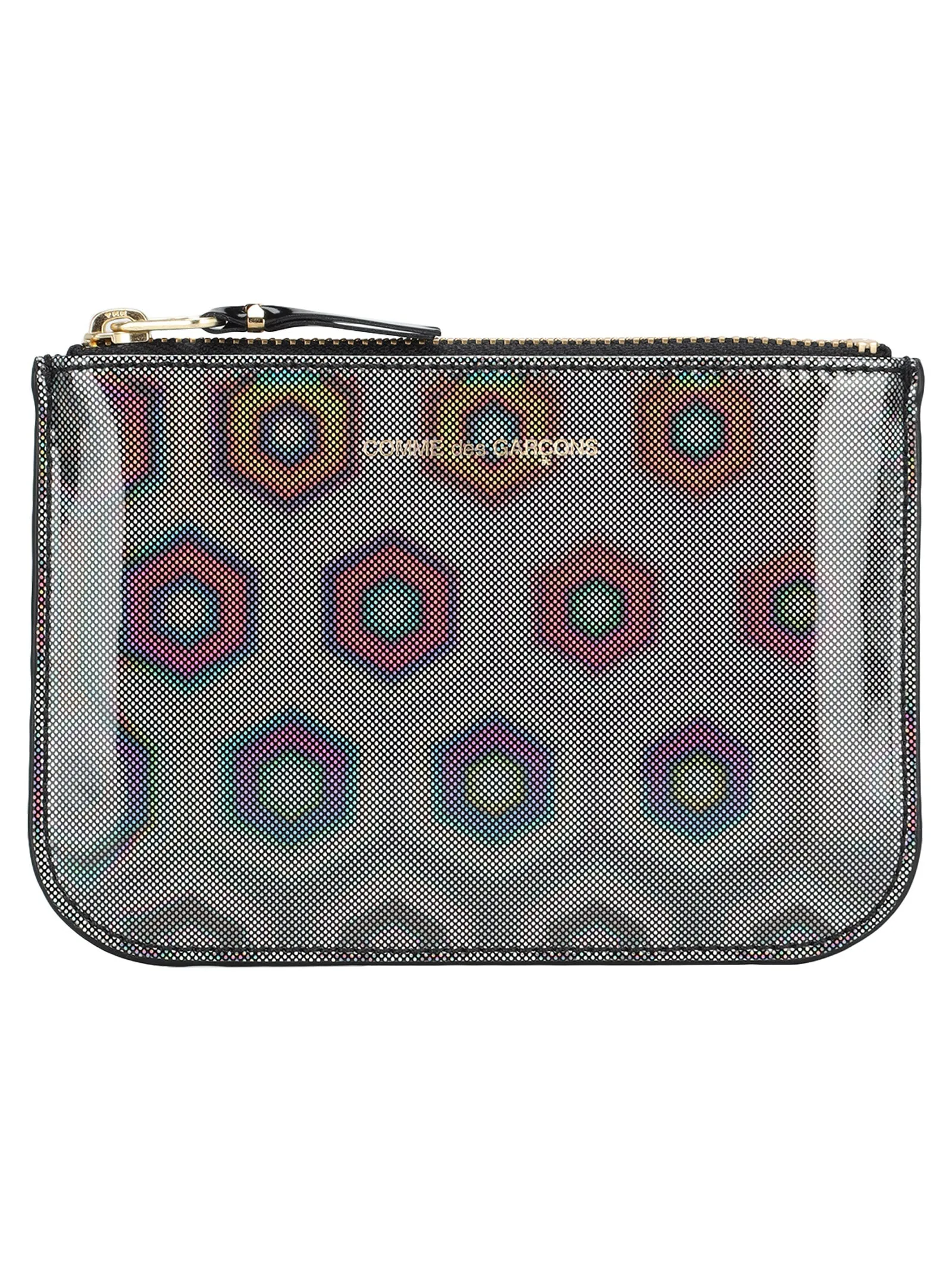 Comme des Garons Wallet Small Holographic Motif Zipped Wallet