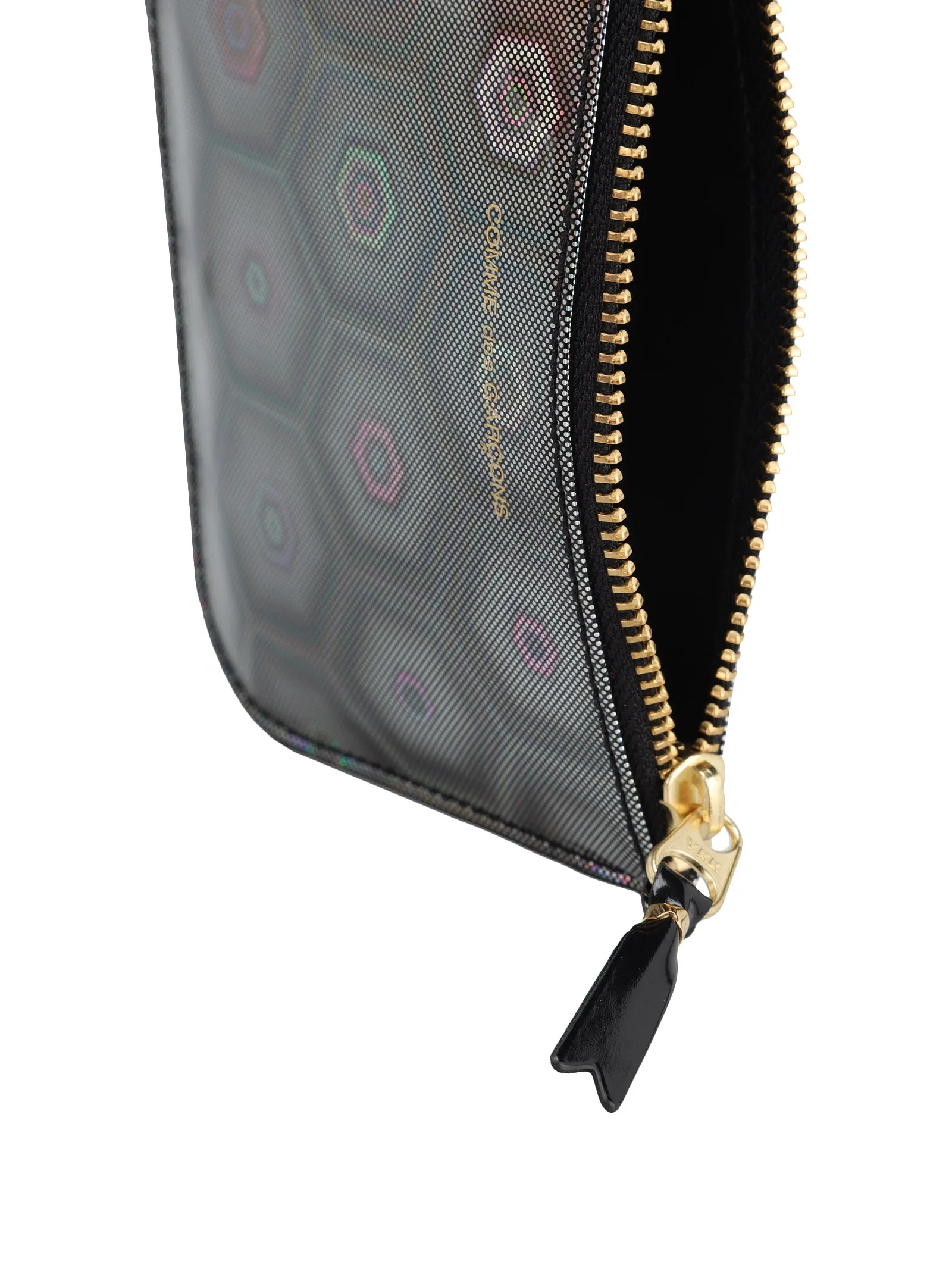 Comme des Garons Wallet Small Holographic Motif Zipped Wallet