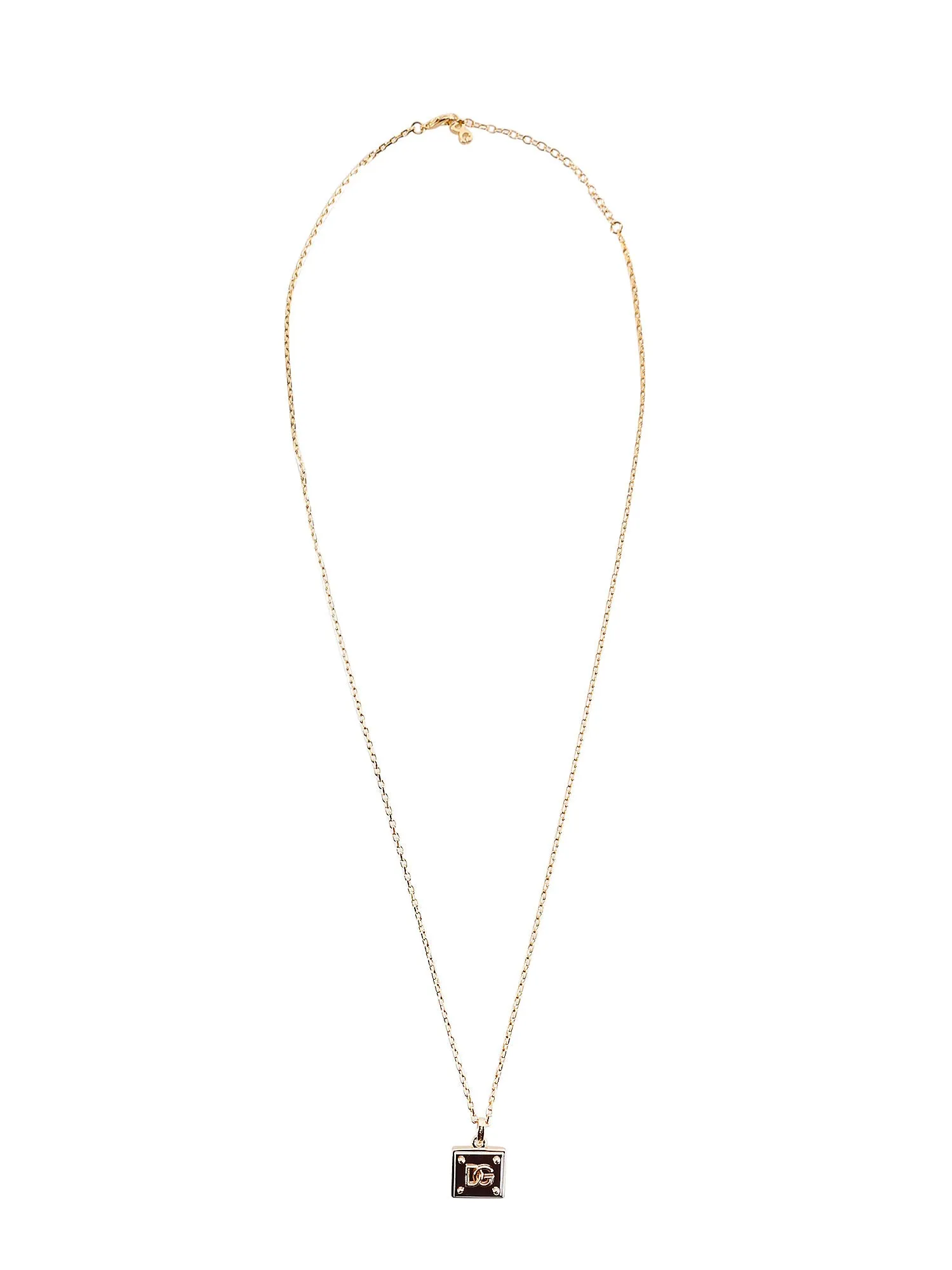 Dolce & Gabbana Logo Plaque Charm Necklace