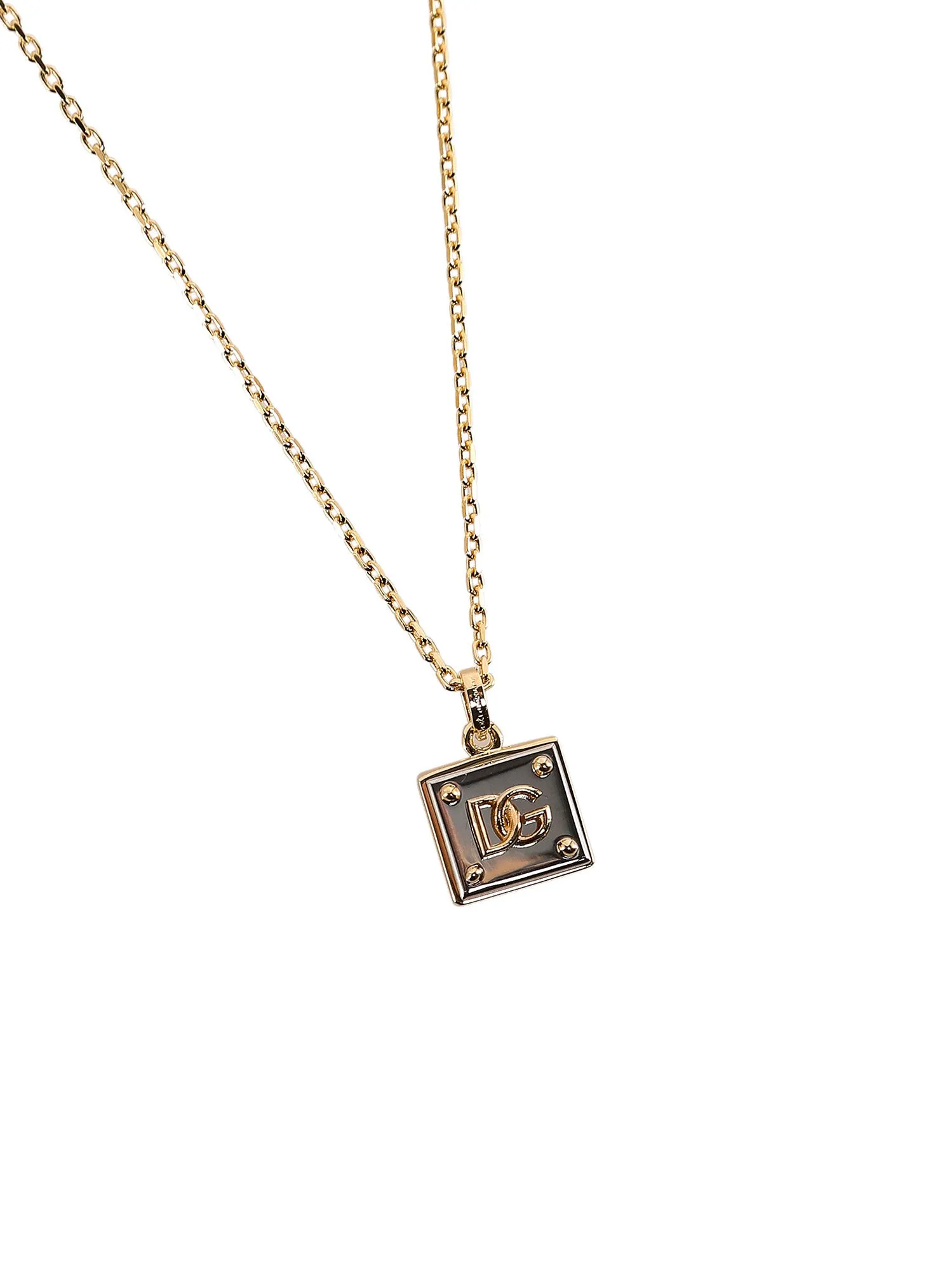 Dolce & Gabbana Logo Plaque Charm Necklace