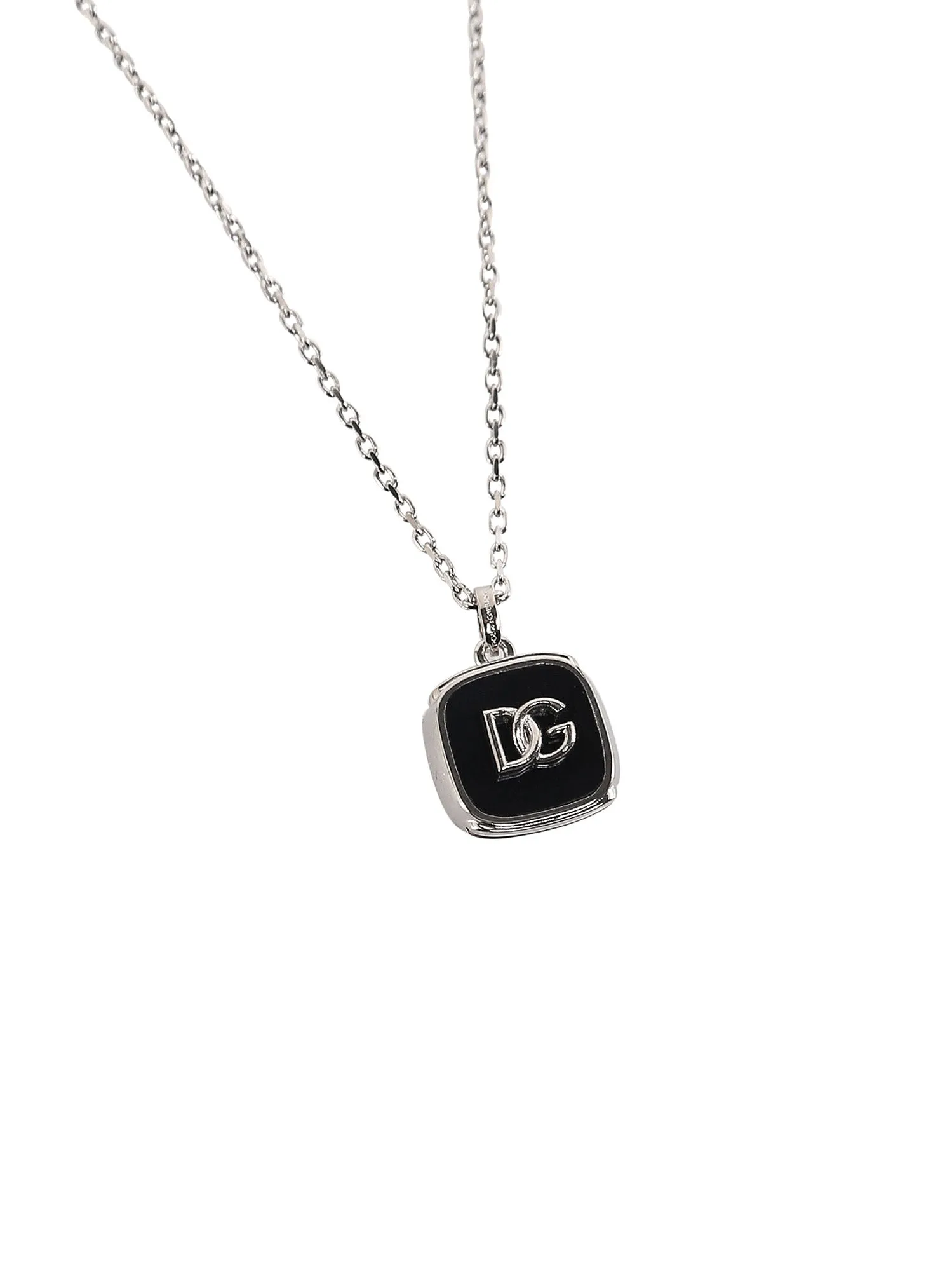 Dolce & Gabbana Logo Plaque Charm Necklace