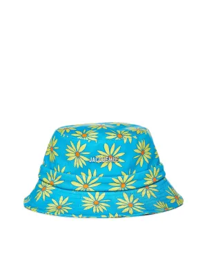Jacquemus Floral Printed Side Tied Bucket Hat