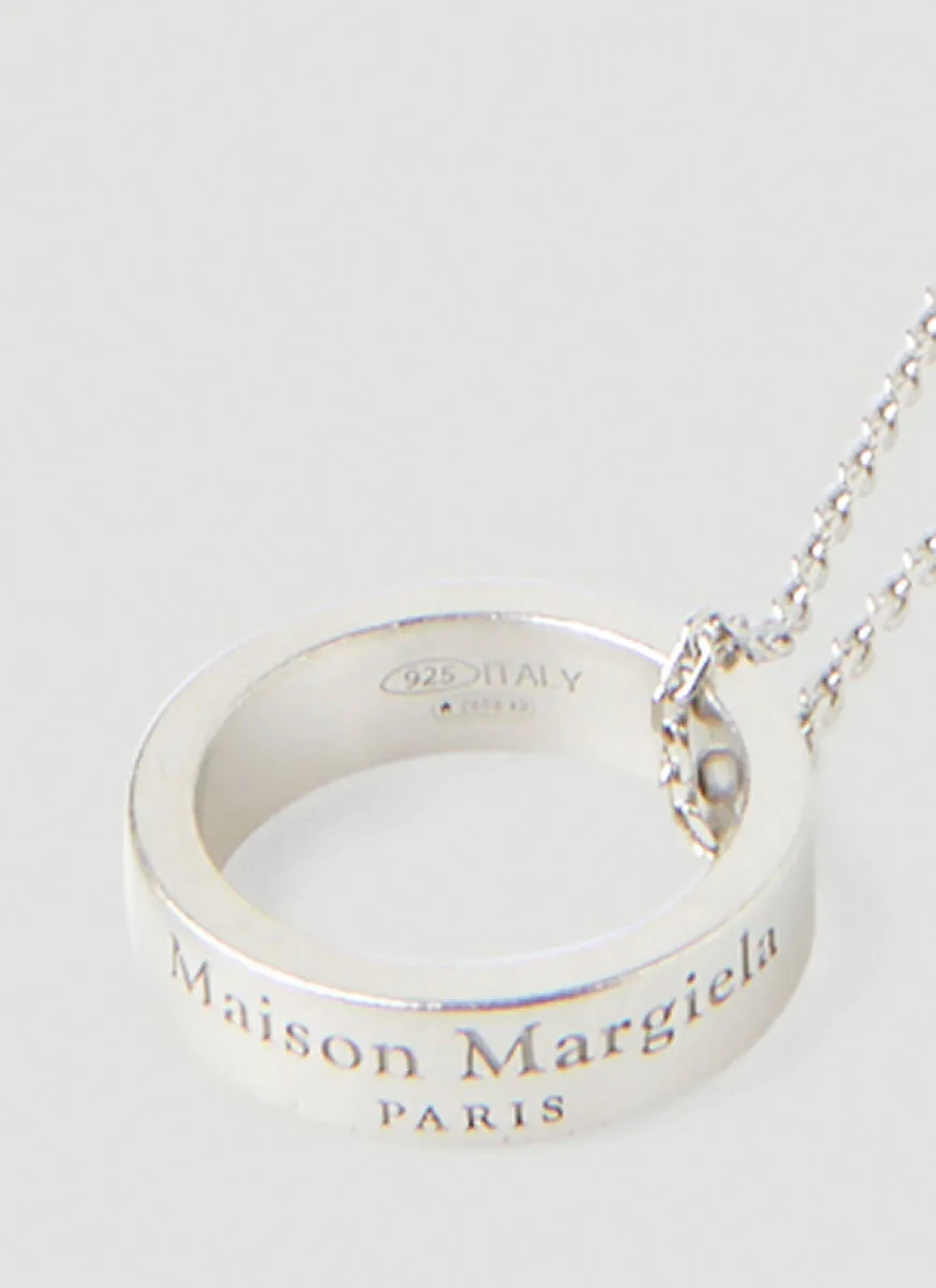 Maison Margiela Ring Pendant Logo Engraved Necklace