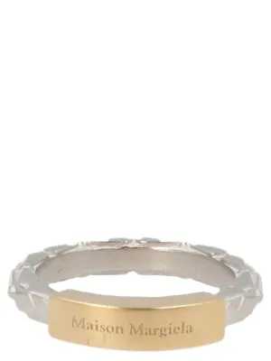 Maison Margiela Textured Finish Logo-Engraved Ring