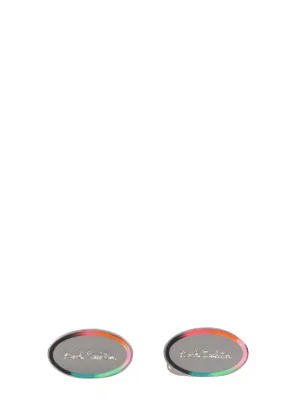 Paul Smith Logo Embossed Oval Cufflinks