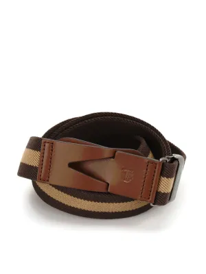 Tod's Logo Embossed Striped Belt