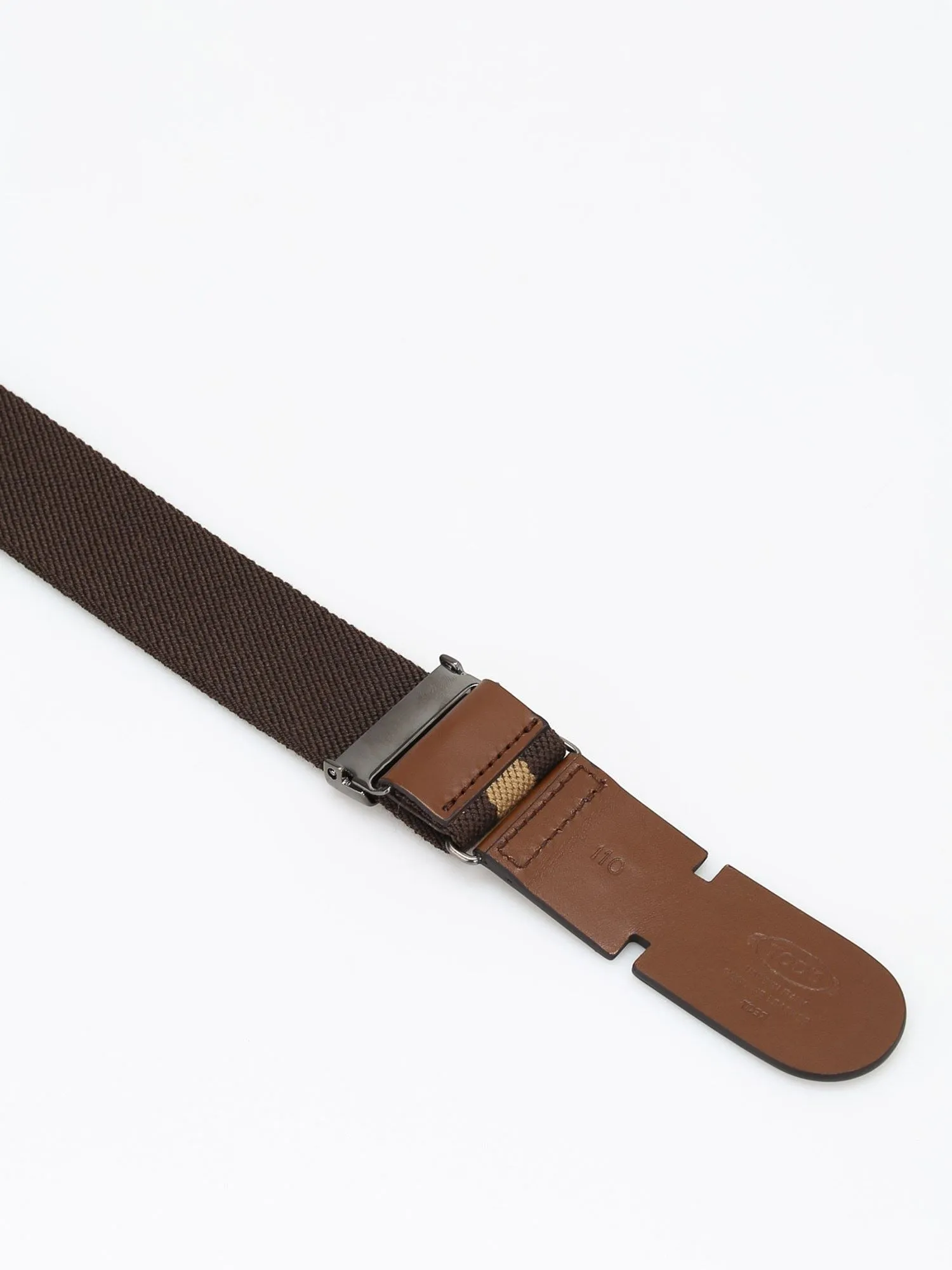 Tod's Logo Embossed Striped Belt
