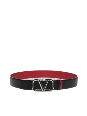 ValentinoVLogo Plaque Reversible Belt