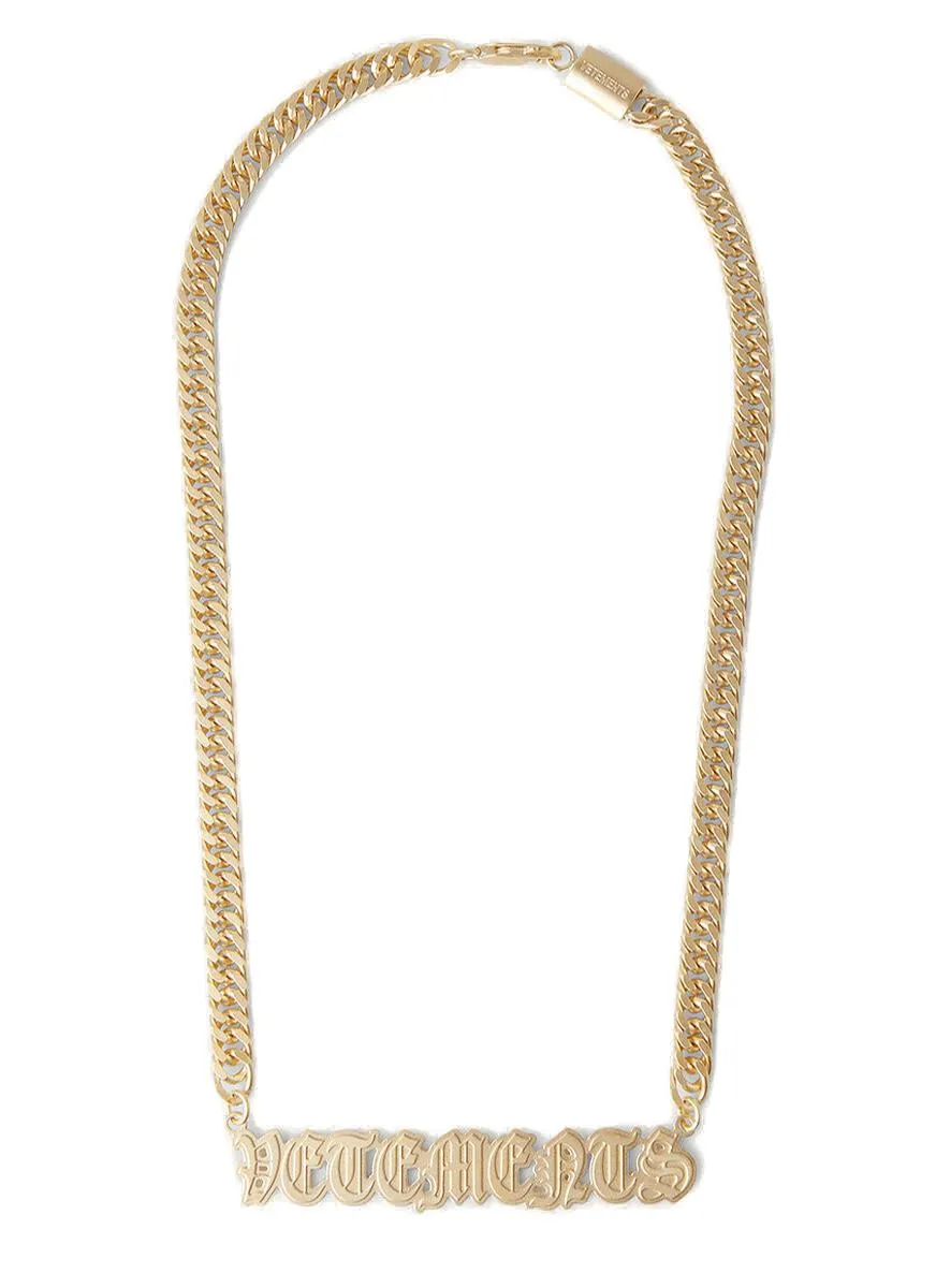 Vetements Gothic Logo Pendant Necklace