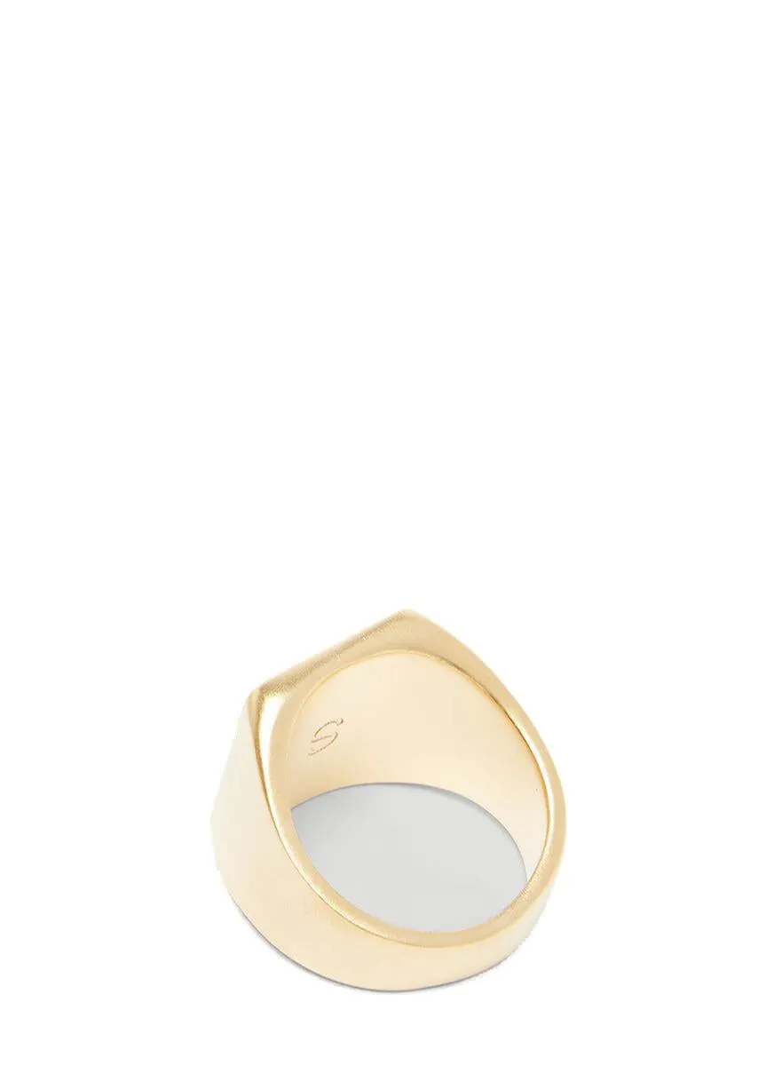 Vetements Logo Engraved Square Ring