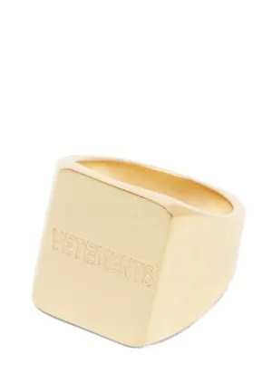 Vetements Logo Engraved Square Ring