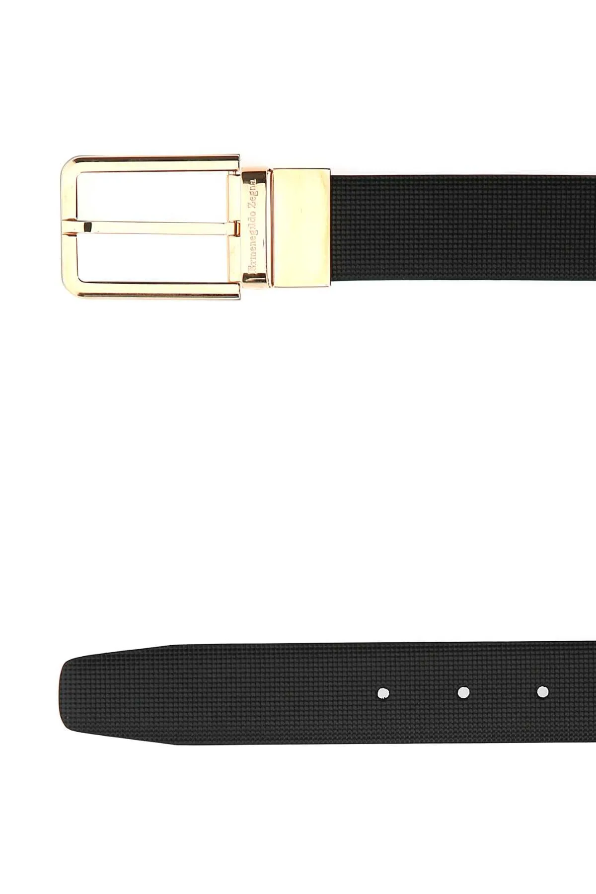 Z Zegna Logo Embossed Buckle Belt